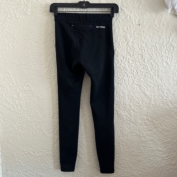 Ivy Park Beyoncé Black Leggings Reflective Logo Fold Over Logo Waistband Small - Picture 1 of 8